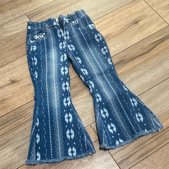 Other - Girls Patterned Blue Flare Jeans size 3T